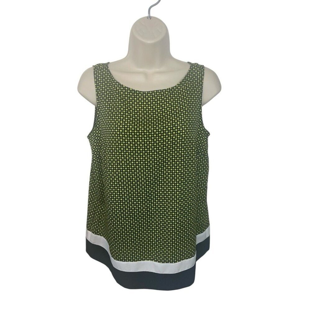 ANN TAYLOR LOFT Women's Size Small Geometric Print Tie Back Blouse